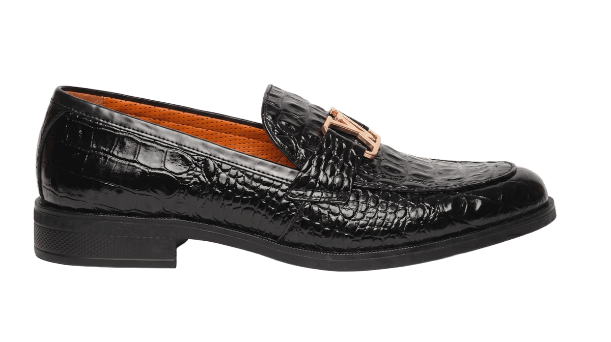 Croc-Embossed Loafers