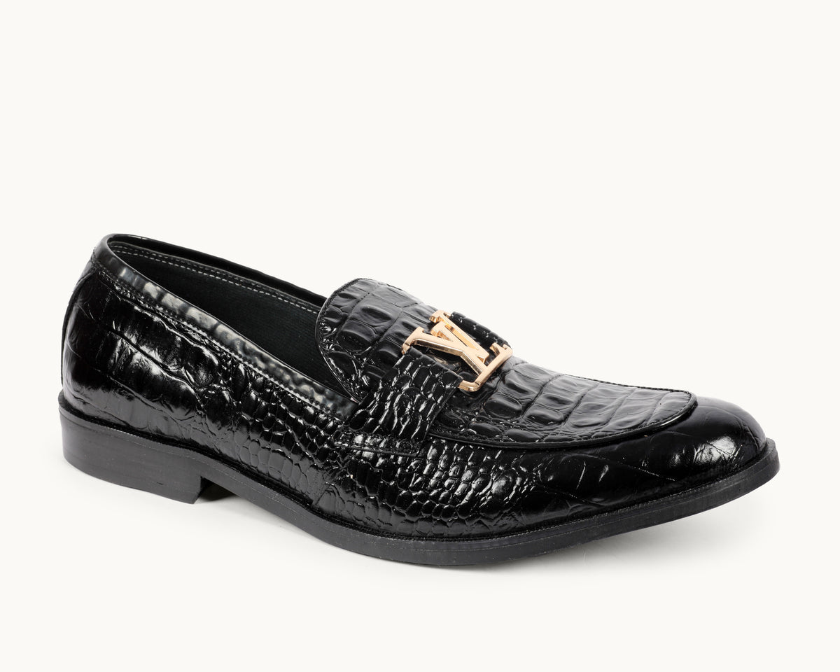 Croc-Embossed Loafers