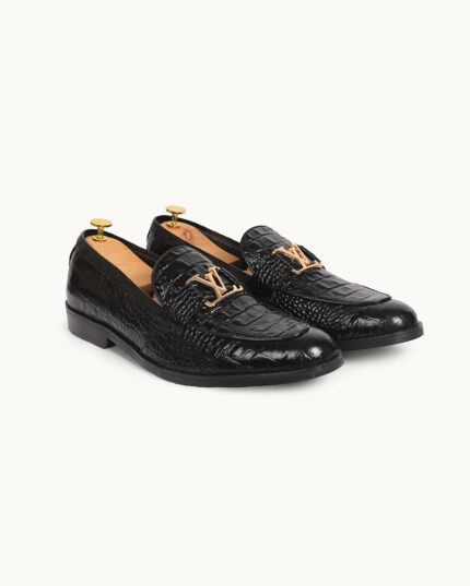 Croc-Embossed Loafers
